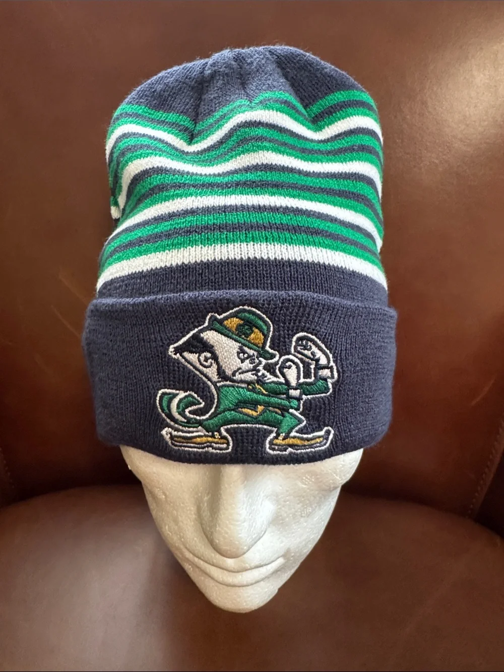 NWT Notre Dame Fighting Irish NCAA Knit Beanie Cuffed Embroidered Adult Hat ND